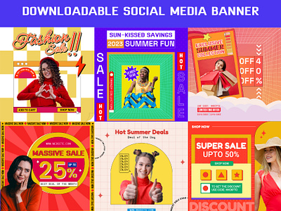 Professional Sales Social Media Banner Collection banner branding clean collection concept creative design discount download fashion flat graphic design offer sales social media banner summer