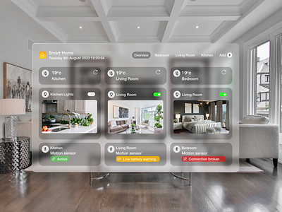 Smart home dashboard for vision pro apple design minimal product design spatial ui ui ux