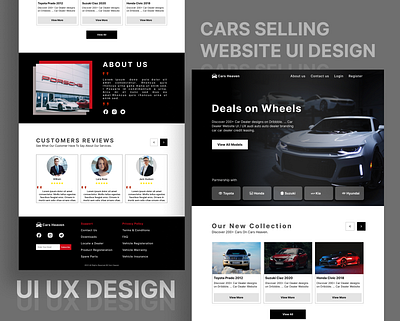 CARS SELLING WEBSITE UI DESIGN car selling website carwebsite design ui ux design ux