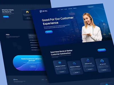 Call Center Services Landing Page ai startup call center call center sevices call center webpage call up calling services communication communication agency creative web customer service website customer services landing page online communication software company website technology tele calling tele communication telemarketing uiux web designer