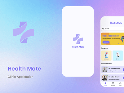 Health Mate - Clinic Application app design clinic management graphic design health app design mobile app design