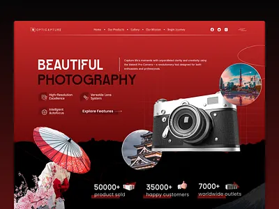 Camera Product Landing Page UI app branding design graphic design illustration image app logo ui ux vector