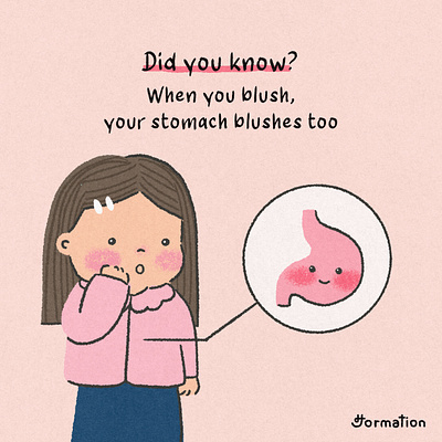 When you blush, your stomach blushes too blush body did you know digital art digital illustration drawing fun fact illustration procreate shy stomach