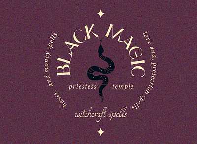 Black Magic Temple brand design boho brand boho logo brand identity brand illustration branding design graphic design illustration logo logo design magic spirituality witch