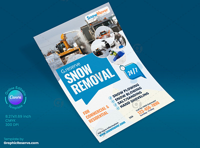 Snow Removal Flyer Design Canva Template by Graphic Reserve on Dribbble