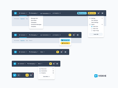 Voxie App Navigation app design menu navigation product design ui ui design web design