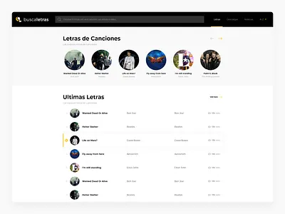 2019 - BuscaLetras.com design lyrics music search ui