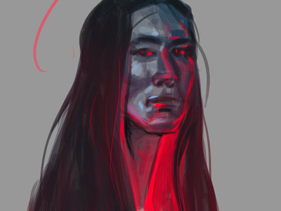 Rick Mora 🖤 actor boy cg digital draw illustration native american paint portrait rick mora