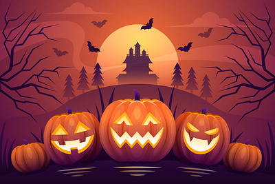 Halloween background flat design halloween character