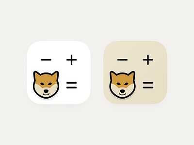 cute app icon app branding calculator clean cute dark mode design dog figma flat grid icon icons illustration ios logo minimalistic pets shiba ui