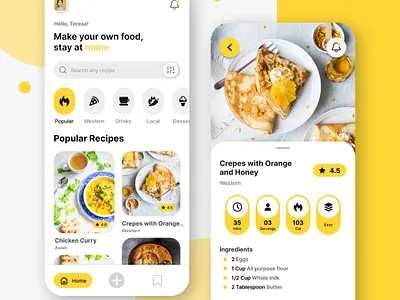 Food Recipe App Design-UIDesignz dashboard design graphic design mobile app design ui ux
