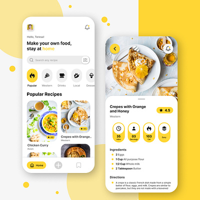 Food Recipe App Design-UIDesignz dashboard design graphic design mobile app design ui ux