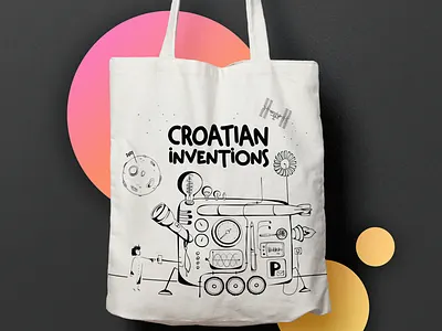 Croatian inventions - illustrations adobe illustrator cotton bag croatia design graphic design illustration inventions vector