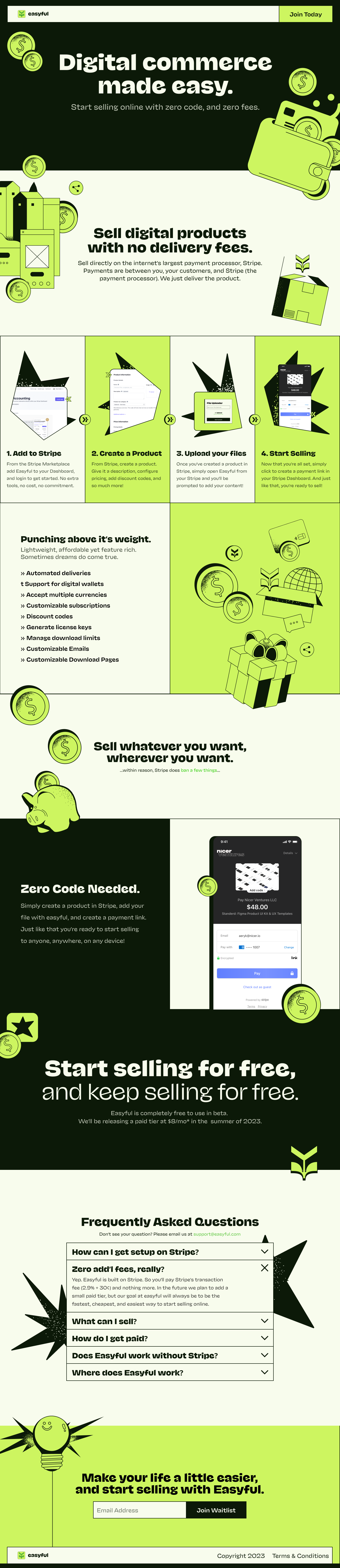 Meet Easyful branding ecommerce framer grid design illustration marketing page ui website