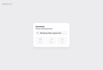 Rendering Time animation convert download export interaction loading platform popup product product design simple subtitle success video video editing waiting waiting screen