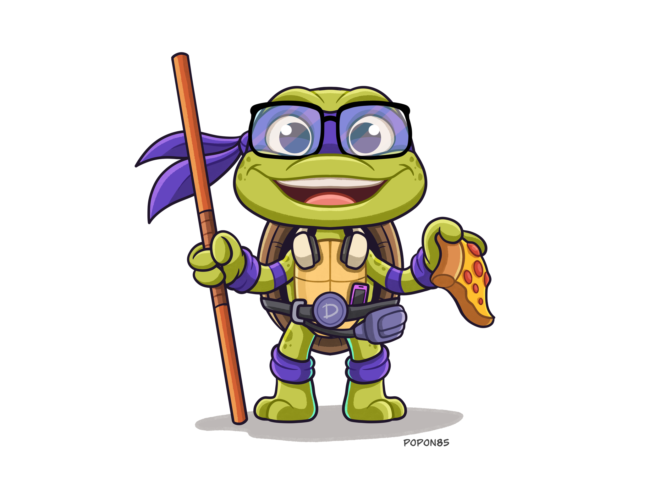 Donnie cartoon character character design digital art drawing illustration ninja ninja turtle tmnt tmnt mayhem