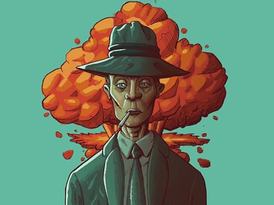 Oppenheimer atomic barbie barbieheimer branding cartoon cartoon illustration cartooning character design cillian murphy design explosion illustration oppenheimer oppenheimer barbie peaky blinders portrait portraiture procreate sketch sketchbook