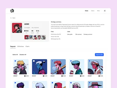 NFT Deposit blockchain cards crypto deposit gameplay nft nfts nintendo product ui ux web website