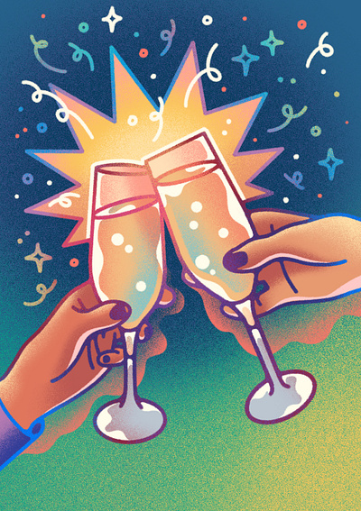 Cheers! celebrate celebration fun illustration invitation party party time procreate texture