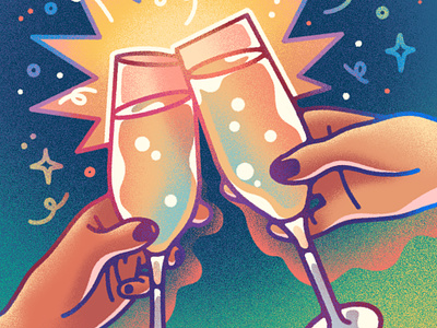 Cheers! celebrate celebration fun illustration invitation party party time procreate texture