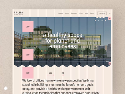 Palma Office - Website Redesign animation archiecture branding building corwin downtown frame to frame grid homepage neighborhood offices platform property real estate residence rooftops ui uptown ux website