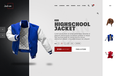 Ecommerce Site for Highschool Jackets branding conceptual design eccommerce figma front page graphic design illustration image change logo photoshop ui ux vector