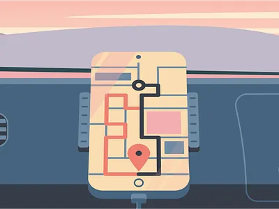 Old exploration for mobile app about rides. flat illustration illustration illustrator vector