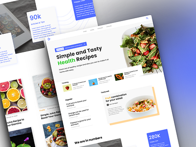 Health Recipes - Website Design app design flat ui uidesign