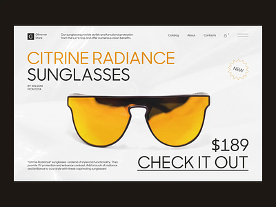 Sunglasses e-commerce 3d animation branding case study design ecommerce graphic design illustration logo motion graphics sunglasees ui ux webdesign yellow