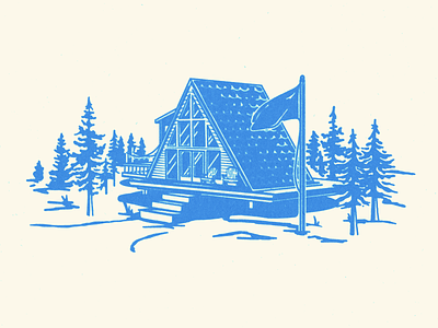 A-Frame Cabin aframe cabin camp camping design flag fort worth glamping illustration illustrator merch outdoors outpost pines texture trees woods