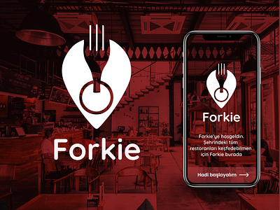 Forkie Restaurant App. app food graphic design mobil mobile red restaurant service ui ux