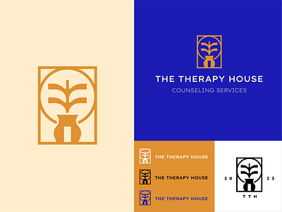 The Therapy House branding counseling emblem house illustrator logo therapy