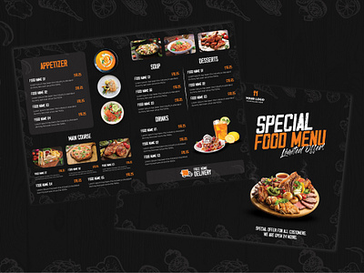 Horizontal Modern Beefsteak Restaurant Menu beefsteak design graphic design illustration kqdesigner kqfreelancer menu restaurant vector