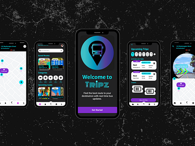 Tripz Mobile Bus App Prototype app branding design logo ui ux