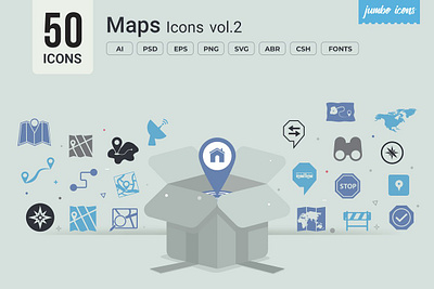 Maps Glyph Icons V2 design graphics readytouse vector