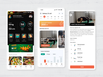 Healthy Lifestyle Apps branding catering color design diet food freshmart guideline health healty healty meal interface lifestyle logo packaging pattern recipe ui ux workout