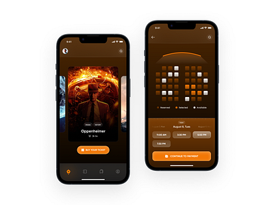 Cinema Ticket - Mobile App cinema mobile mobile app movie ticket ui watch