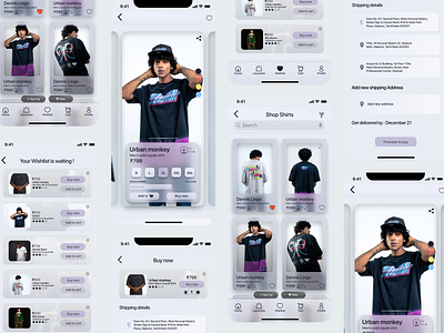 Fashion App Modern UI branding cart ecommerce fashion glassmorphism graphic design logo motion graphics shipping ui shop ui
