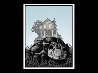 Turtle design drawing illustration poster turtle