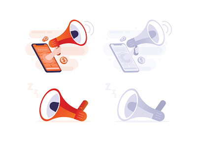 Ilustrasi Berbagi Kode Rujukan application design graphic design illustration invite megaphone phone referral referral code reward vector