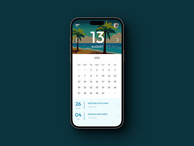 Calendar App UI app design branding calendar custom date date picker day design event meeting minimal mobile app month reminder schedule task time todo ui design year