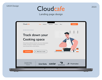 Cloud Kitchen landing page design ui