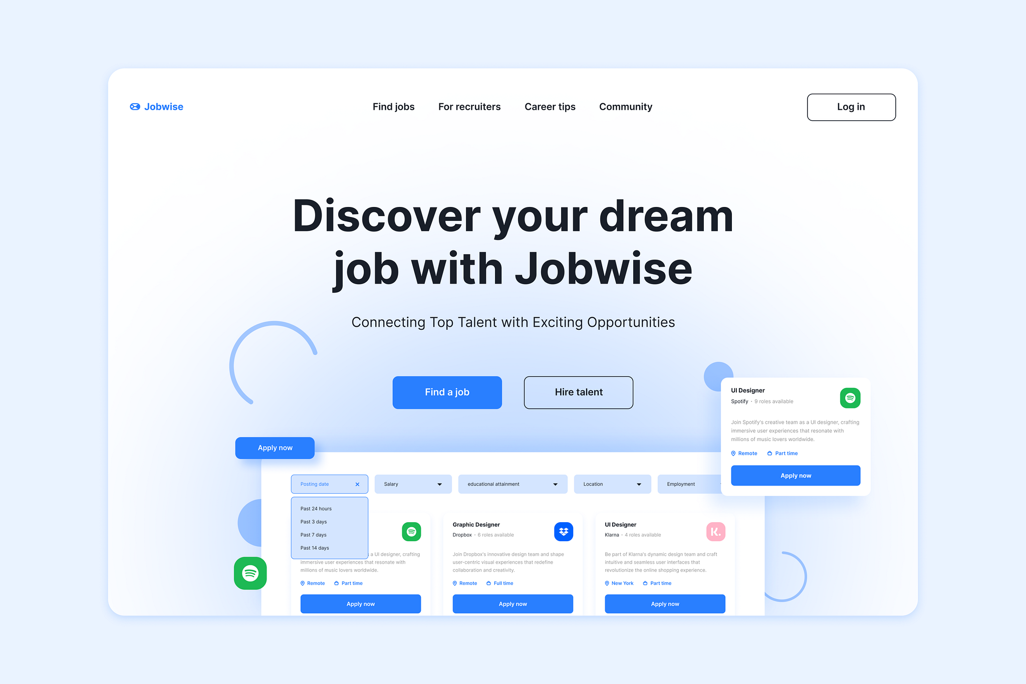 Jobwise Landing Page by Laurens van Vliet on Dribbble