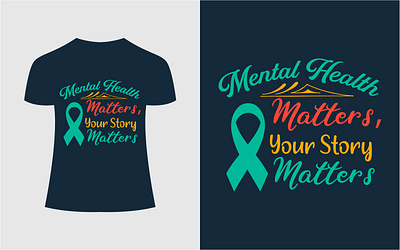 Wellness awareness t-shirt design template mental health