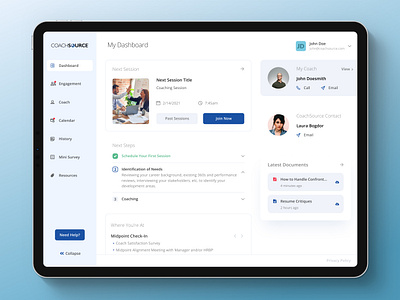 Coachsource Coach Training Dashboard app application coaching dashboard design digital executive coaching graphic design international leadership saas saas app ui uiux ux white collar