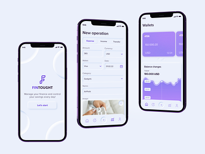 Fintought - finance mobile app design bank card banking crypto e wallet exchange finance finance app finance management finances financial fintech investment mobile app mobile design payment trading app transaction ui visual design ux wallet