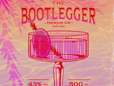 The Bootlegger artwork branding cocktail design digitalart illustration keyvisual logo poster summer sunset swimmingpool synthwave