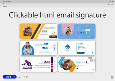 Clickable HTML email signature design branding graphic design