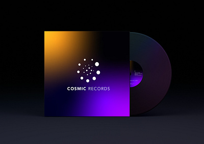 Logo Cosmic Records branding design graphic design keyvisual logo synthwave visual identity