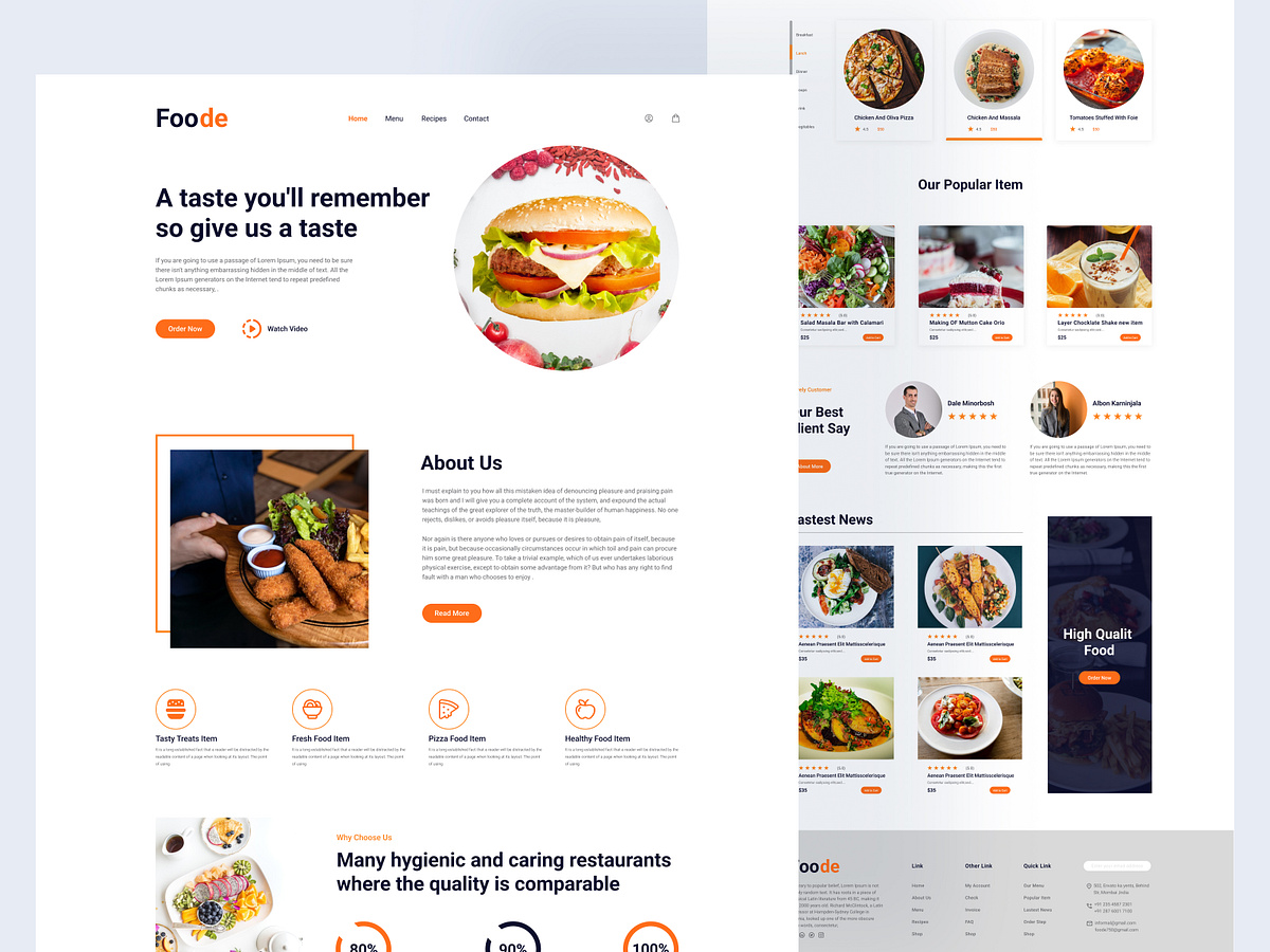 Restaurant Home Page designs, themes, templates and downloadable ...